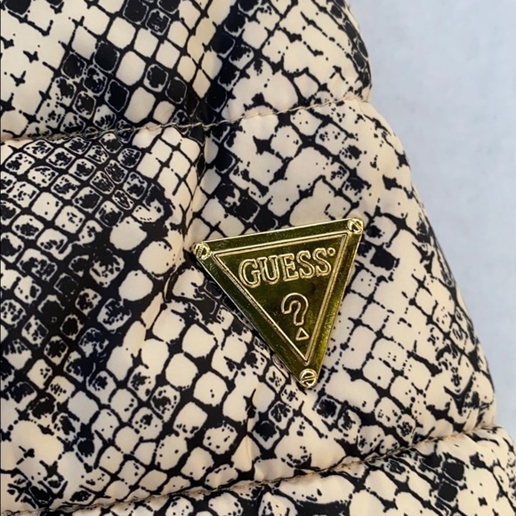 NEW GUESS Lexie Snakeskin Puffer Jacket SZ S - Picture 7 of 9